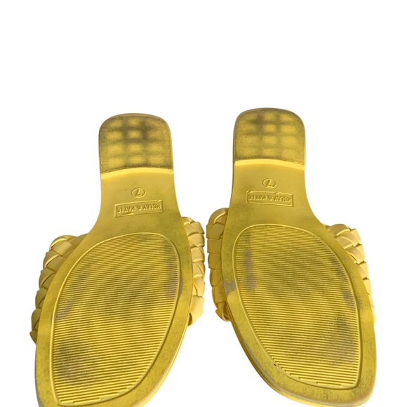 Kelly & Katie Yellow Woven Slide Sandals size 7 - Picture 8 of 8